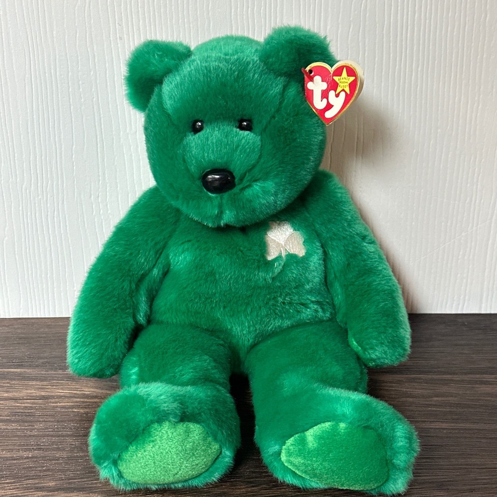 Ty Beanie Buddy Erin the Bear Green Shamrock St Patricks Day Plush 09309